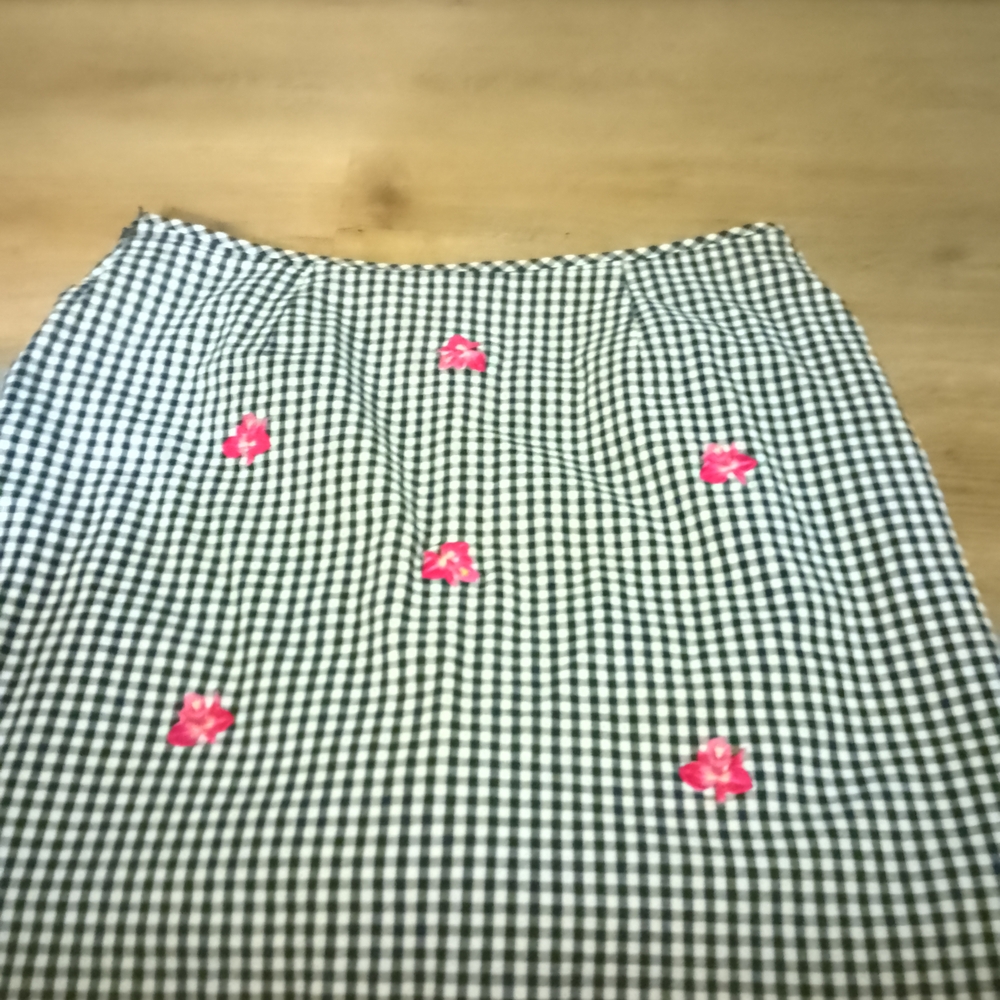 Gingham Checkered Skort with Pink Accents